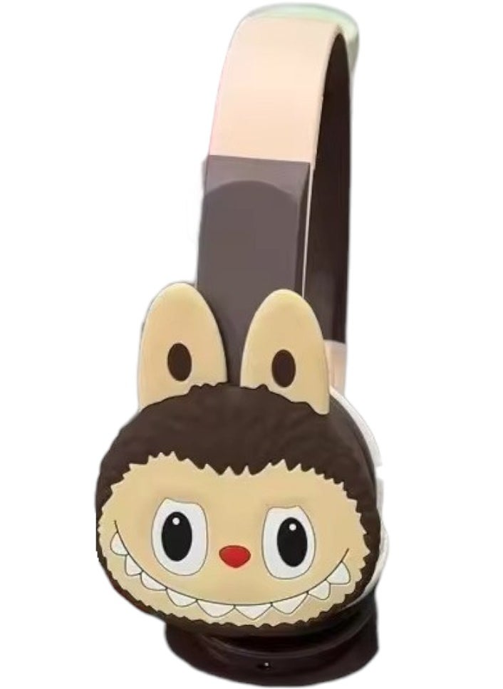 LABUBU Kids Cartoon Foldable Wireless BT Headphones Monster Labububu Scalable Childrens Girl Earphone Headset XY-253  - Image 1