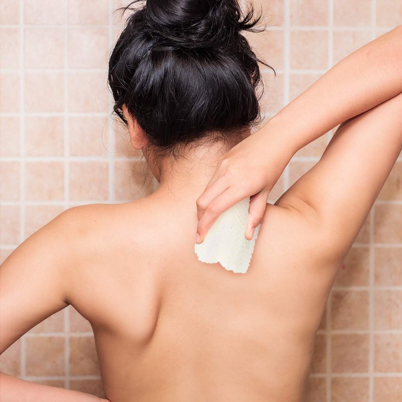 Tatuo 5 Pcs Exfoliating Face and Body Wash Cloths Towel Weave Bath Cloth Exfoliating Scrub Cloth Massage Bath Cloth for Women and Men, 10.63 x 9.05 Inch (Green Edge) - Image 5