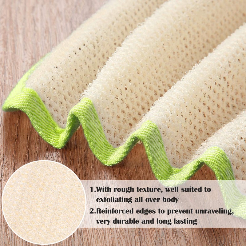 Tatuo 5 Pcs Exfoliating Face and Body Wash Cloths Towel Weave Bath Cloth Exfoliating Scrub Cloth Massage Bath Cloth for Women and Men, 10.63 x 9.05 Inch (Green Edge) - Image 3