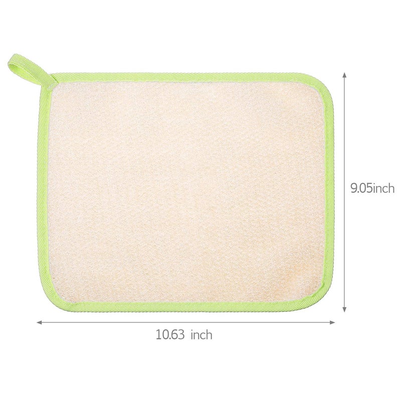 Tatuo 5 Pcs Exfoliating Face and Body Wash Cloths Towel Weave Bath Cloth Exfoliating Scrub Cloth Massage Bath Cloth for Women and Men, 10.63 x 9.05 Inch (Green Edge) - Image 2