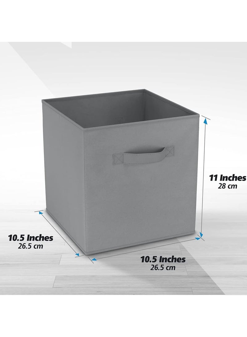 AUTOYSUR Collapsible Fabric Storage Cubes Organizer, Set of 4 Home Foldable Collapsible Storage Box, Fabric Cubby Organizer Baskets with Dual Handles, Cube Storage Bins for Shelf, Home and Office  - Image 2