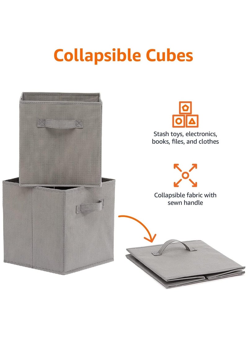 AUTOYSUR Collapsible Fabric Storage Cubes Organizer, Set of 4 Home Foldable Collapsible Storage Box, Fabric Cubby Organizer Baskets with Dual Handles, Cube Storage Bins for Shelf, Home and Office  - Image 3