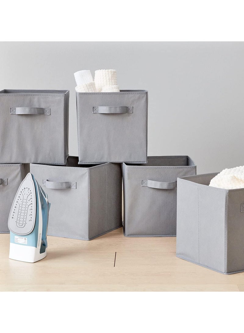 AUTOYSUR Collapsible Fabric Storage Cubes Organizer, Set of 4 Home Foldable Collapsible Storage Box, Fabric Cubby Organizer Baskets with Dual Handles, Cube Storage Bins for Shelf, Home and Office  - Image 5