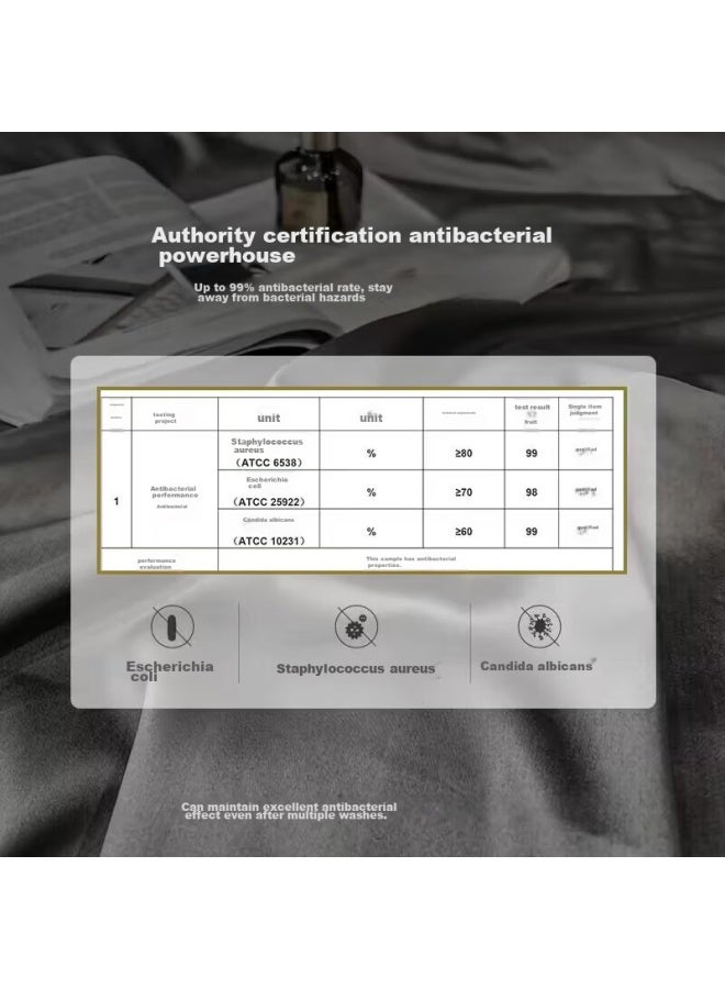 La Torretta Duvet Cover Single Piece, 100 Thread Count Antibacterial Xinjiang Long-staple Cotton Duvet Cover, Pure Cotton Bedding, Gray, 220*240cm - Image 2