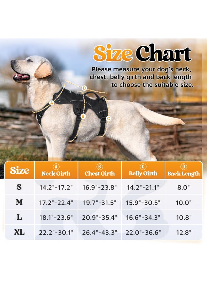 Rabbitgoo rabbitgoo Escape Proof Dog Harness, Soft Padded Full Body Pet Harness, Reflective Adjustable No Pull Vest with Lift Handle and Leash Clip for Large Dogs Walking Hiking Training, L, Black  - Image 2