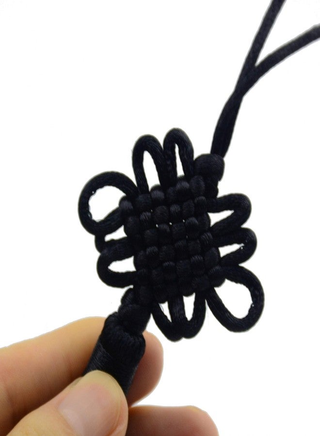 مكهري 10 قطع من الشرابات الصينية المصنوعة يدويًا من خيوط الحرير الناعمة بطول 8.5 بوصة مع عقد صينية من الحرير الساتان لتزيين الأبواب والسيارات، أعمال يدوية (أسود) - Image 2