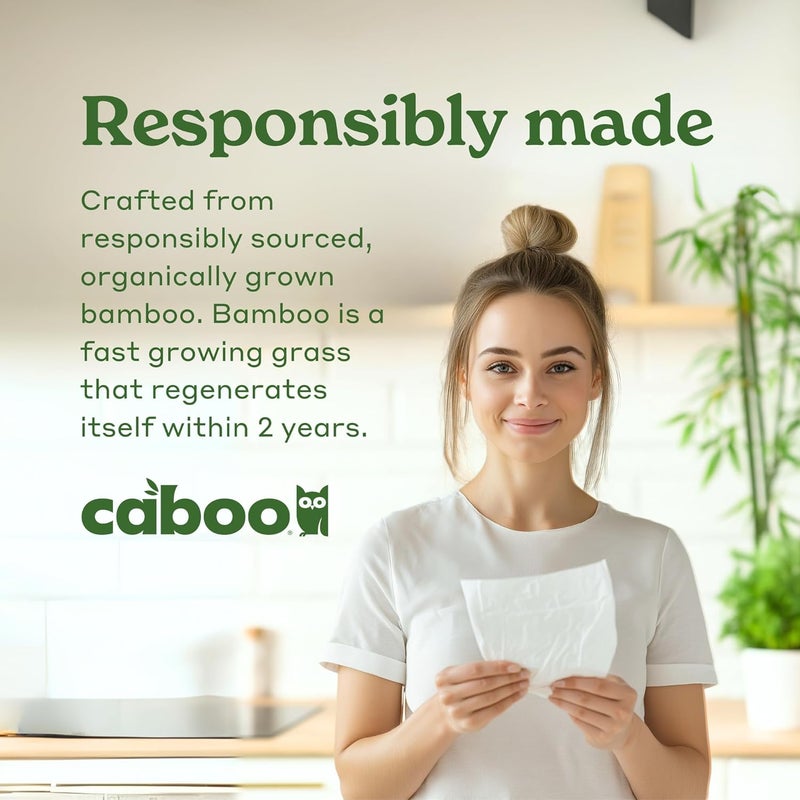 CABOO Tree Free Dinner Napkins - 4 Packs of 150, 600 Total Paper Napkins, Sustainable and Disposable White Napkin - Image 4