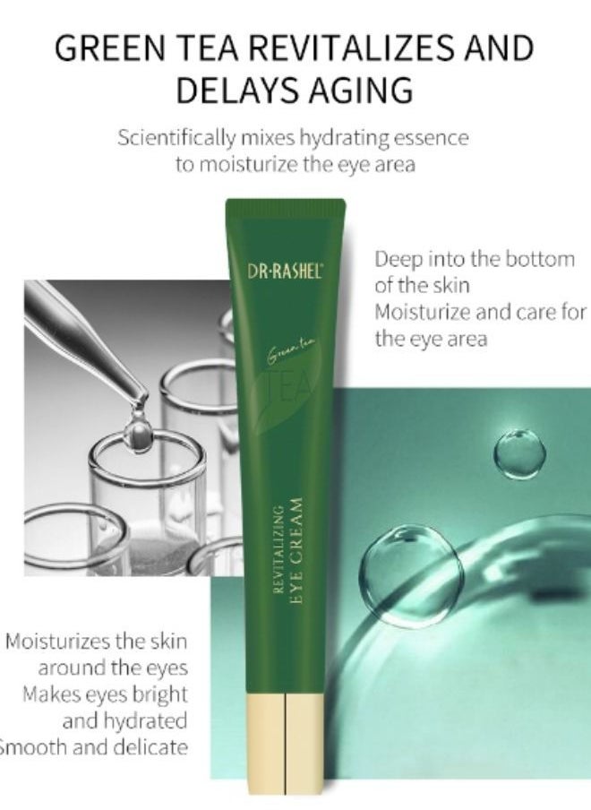 RASHELL Green Tea Revitalizing Eye Cream Dilute Dark Circles Eye Bags And Puffiness Green 20grams  - Image 2
