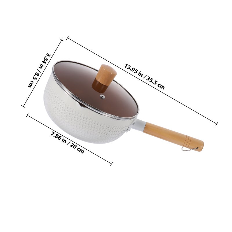 1 Set Sauce Pan Nonstick Saucepan Metal Sauce Pan with Handle Noodle Pot with Lid - Image 2