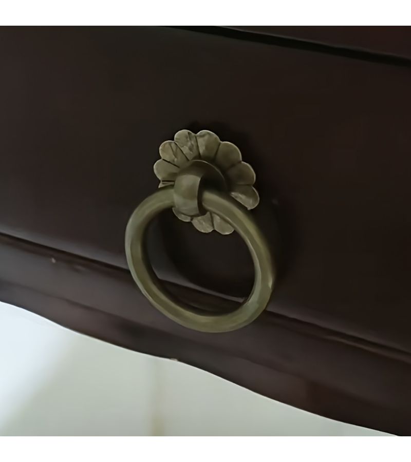 12 Piece Antique Bronze Flower Pull Rings Minimalist Handles For Drawer Cabinet - Image 4