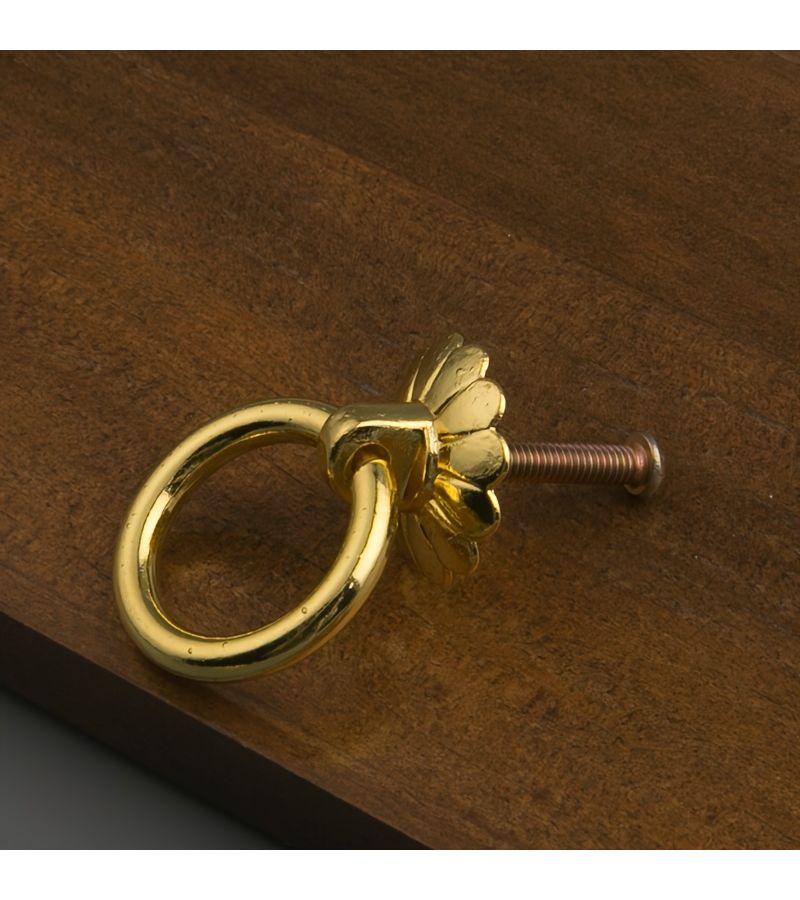12 Piece Antique Bronze Flower Pull Rings Minimalist Handles For Drawer Cabinet - Image 5