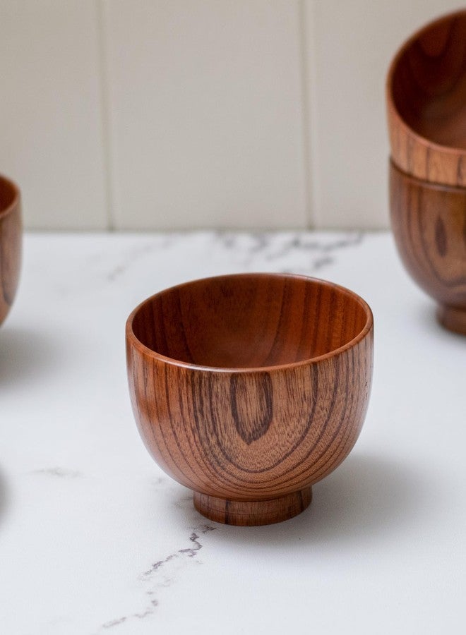 Cospring Handmade Wood Bowl, Mug, for Rice, Soup, Dip, Coffee, Tea, Decoration (2PCS Jujube Bowls, M: 4.5 inch Dia by 2-5/8 inch High) - Image 5