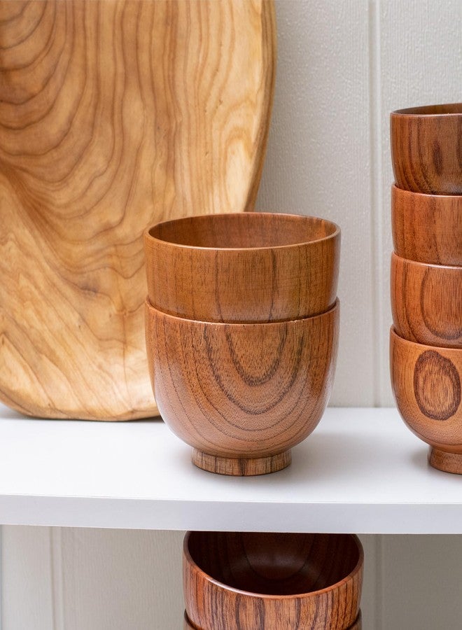 Cospring Handmade Wood Bowl, Mug, for Rice, Soup, Dip, Coffee, Tea, Decoration (2PCS Jujube Bowls, M: 4.5 inch Dia by 2-5/8 inch High) - Image 3