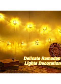 Generic Halcyerdu Ramadan Fairy Lights, 2 Metres Eid Ramadan Lanterns Fairy Lights, 10 LED Ramadan Light Star Moon Fairy Lights, Ramadan Decoration, LED DIY Lamp, Indoor and Outdoor for Ramadan Decoration  - Image 2