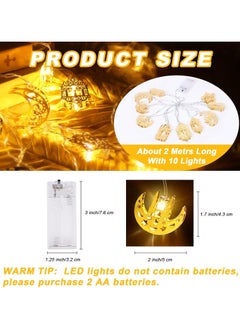 Generic Halcyerdu Ramadan Fairy Lights, 2 Metres Eid Ramadan Lanterns Fairy Lights, 10 LED Ramadan Light Star Moon Fairy Lights, Ramadan Decoration, LED DIY Lamp, Indoor and Outdoor for Ramadan Decoration  - Image 4