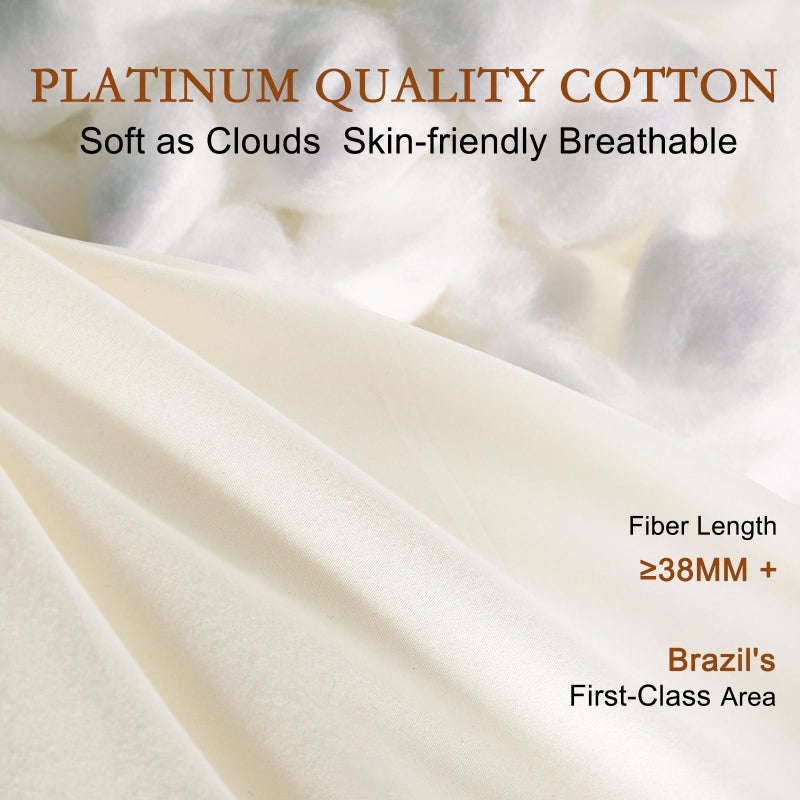 YOUR MOON Soft Organic Wool Pillow Queen, Flat & Thin Wool Pillow for Sleeping, Low-Loft Bed Pillows for Back and Stomach Sleepers, Breathable Soft Cotton Cover(Off White) - Image 4