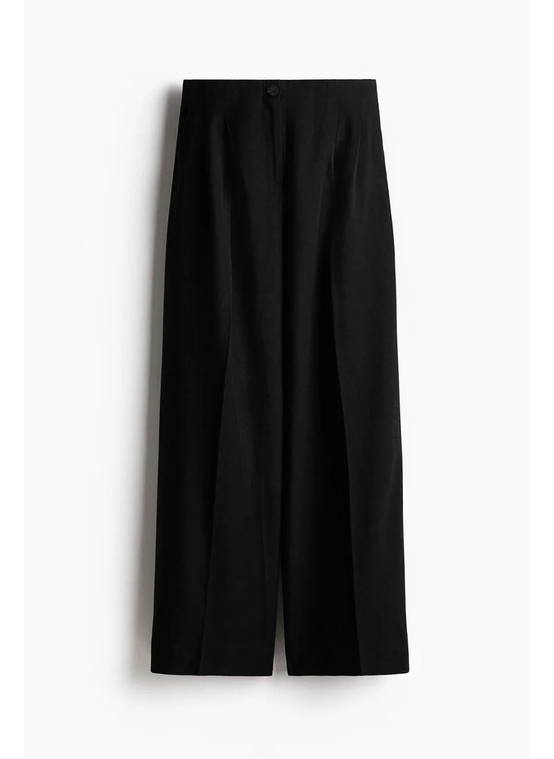 H&M Wide linen-blend trousers