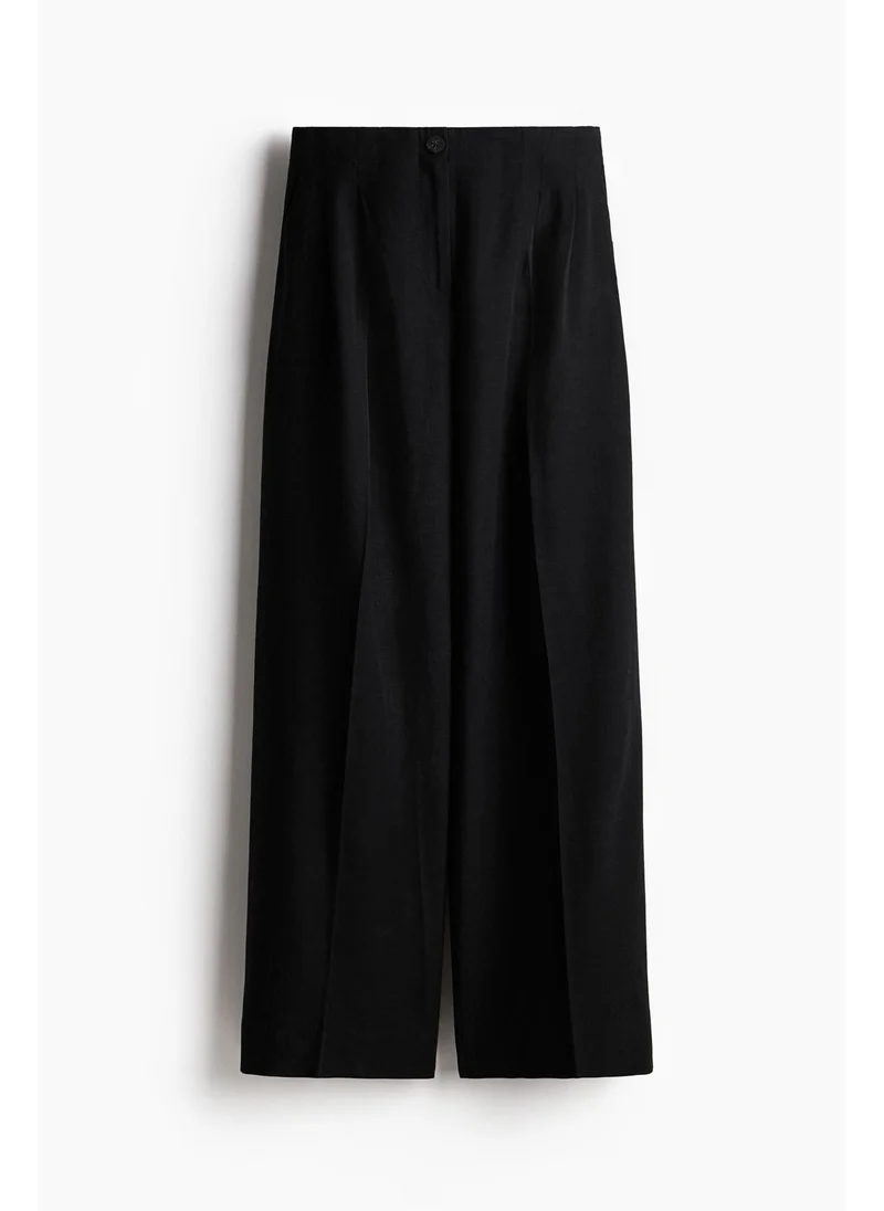 H&M Wide linen-blend trousers