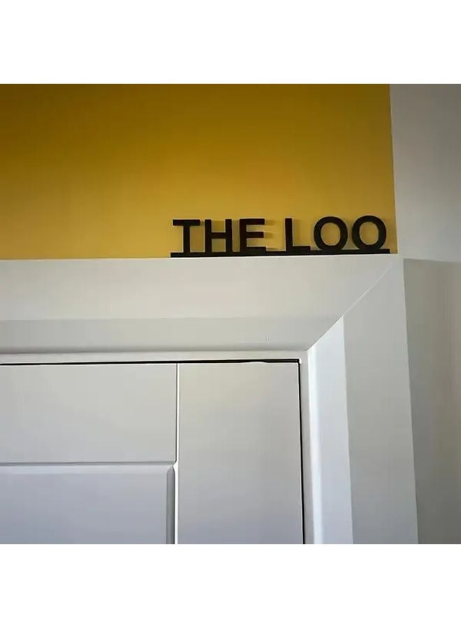 The Loo Funny Bathroom Door Sign Natural Wood Plaque Easy Installation With Adhesive Or Screws - Image 4