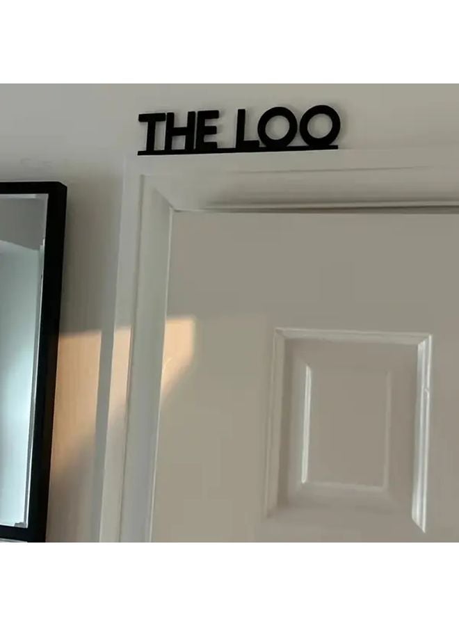 The Loo Funny Bathroom Door Sign Natural Wood Plaque Easy Installation With Adhesive Or Screws - Image 5