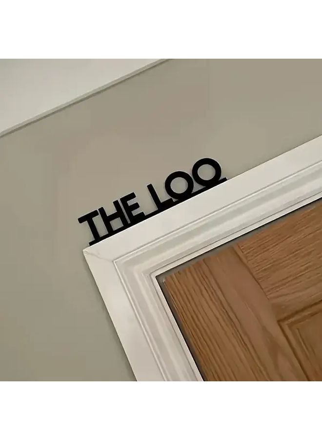 The Loo Funny Bathroom Door Sign Natural Wood Plaque Easy Installation With Adhesive Or Screws - Image 2