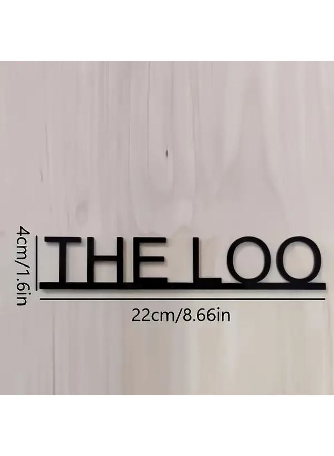 The Loo Funny Bathroom Door Sign Natural Wood Plaque Easy Installation With Adhesive Or Screws - Image 3