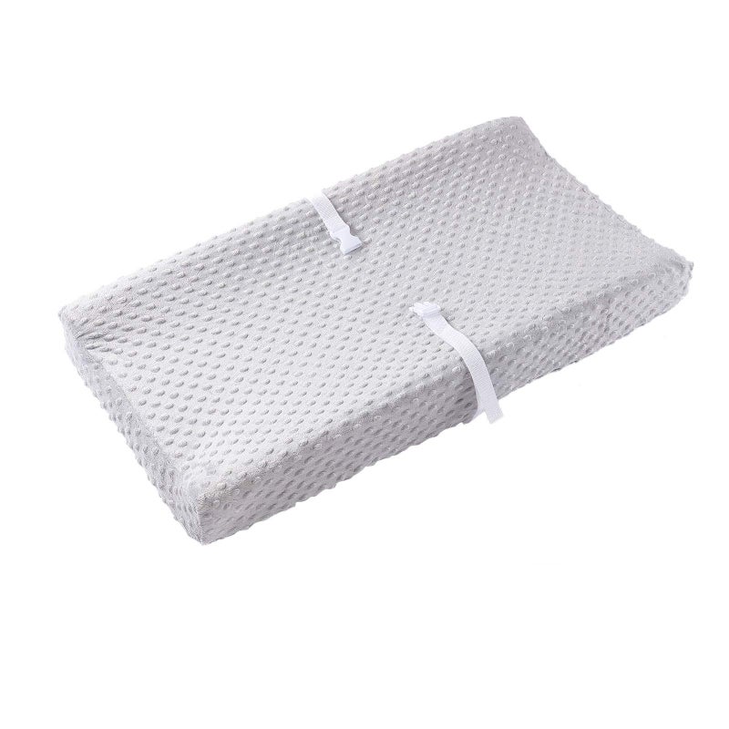QUENESS Baby Changing Pad Cover, Super Soft Plush Dot Diaper Changing Table Covers for Baby Girls and Boys, Ultra Comfortable, Safe for Babies, Fit 32"/34'' x 16" Pad (Gray) - Image 1