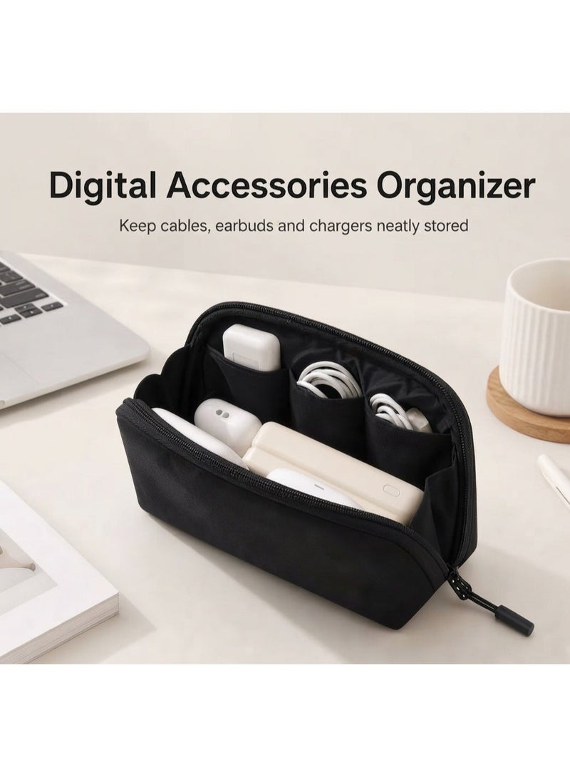 MOZYUR Compact Electronics Travel Case - Durable Nylon Cable Organizer Bag, 20x12x6cm - Image 2