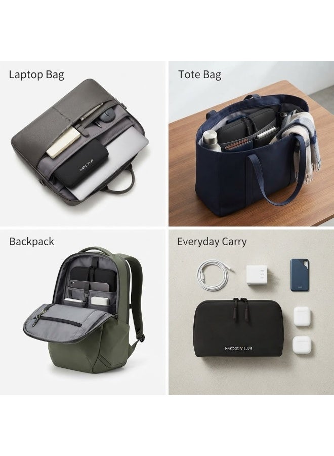 MOZYUR Compact Electronics Travel Case - Durable Nylon Cable Organizer Bag, 20x12x6cm - Image 5