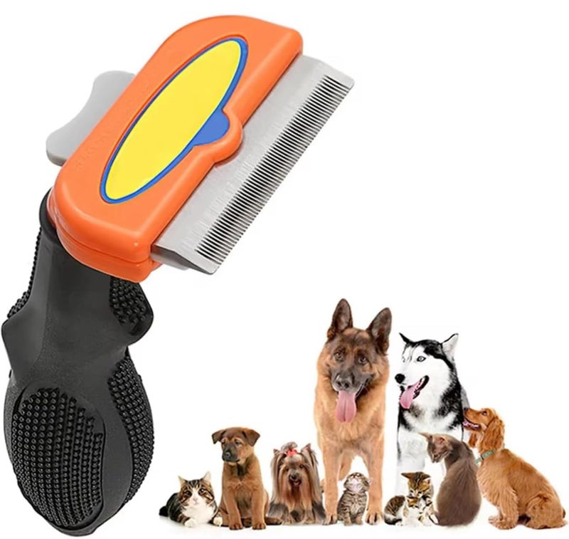 LASALE Pet Deshedding & Dematting Comb for Cats and Dogs - Non-Slip Grooming Brush for Easy Fur Removal - Image 1