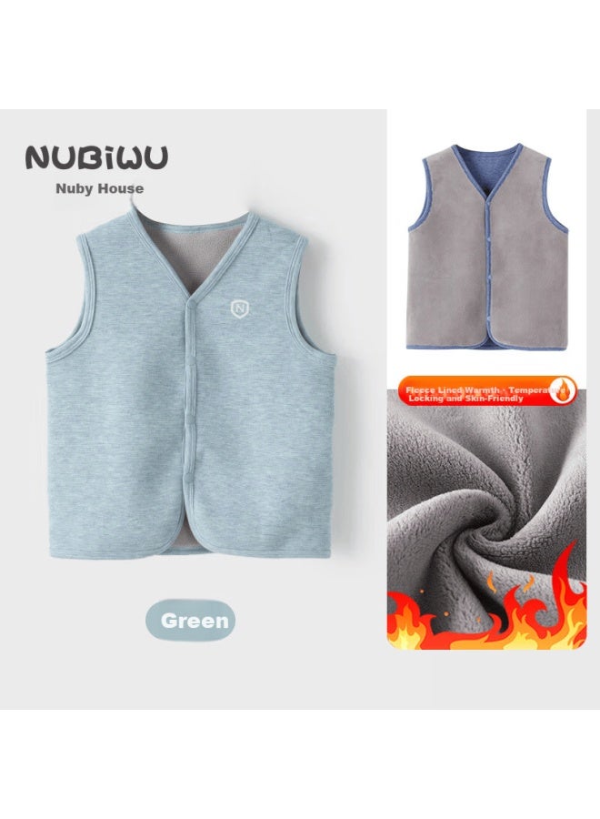 Nubiwu Kids Winter Vest Boys Warm Fleece Lined Girls Thickened Autumn Innerwear Sleeveless Jacket - Image 1