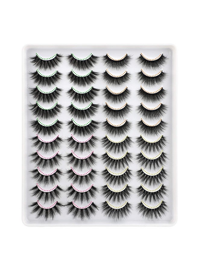 LANFLOWER Fake Eyelashes Natural Look Dramatic 3D Lashes Pack Faux Mink 20 Pairs 4 Styles - Image 1