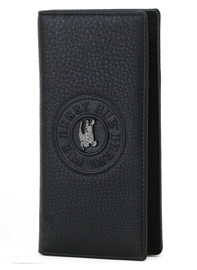 BURBERRY - Burberry Black Genuine Leather Long Wallet for Men - Image 1