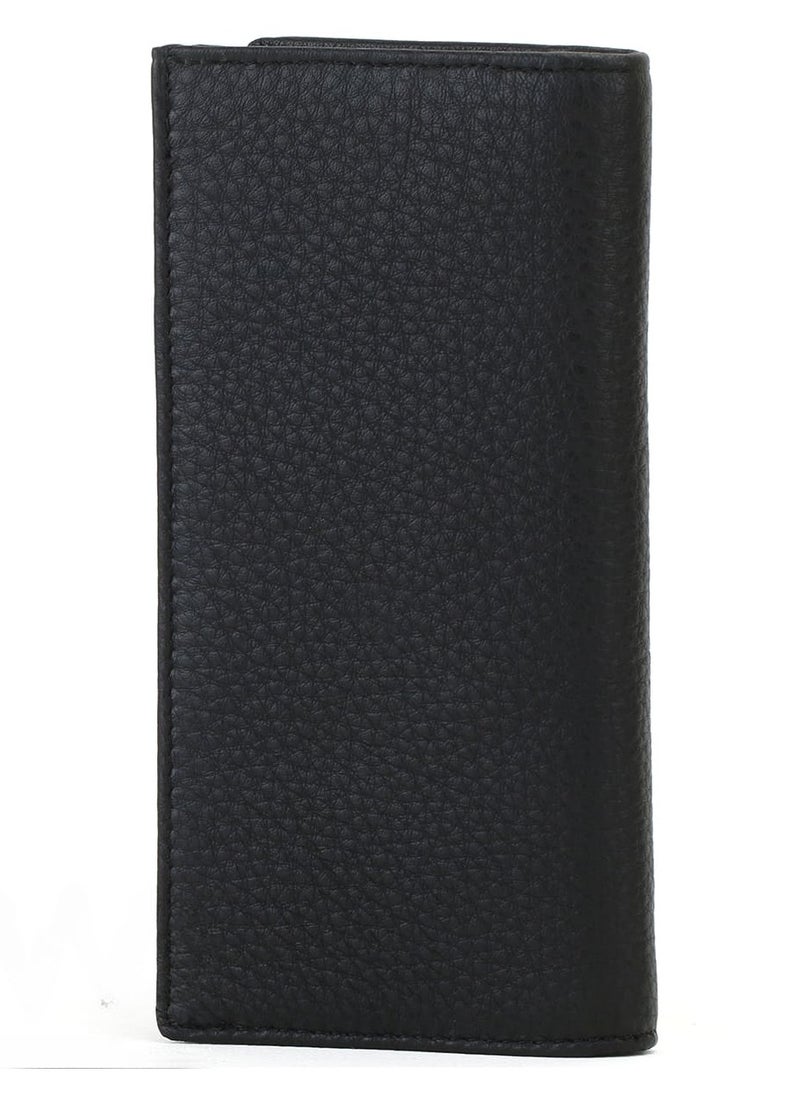 BURBERRY - Burberry Black Genuine Leather Long Wallet for Men - Image 1