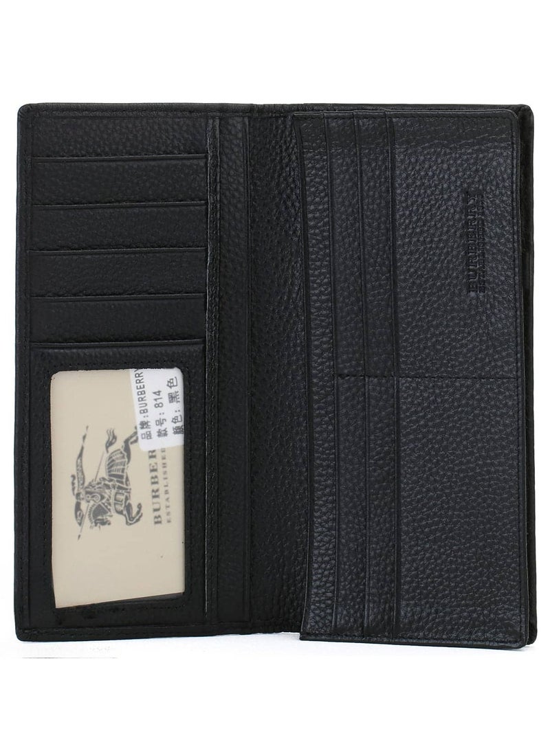 BURBERRY - Burberry Black Genuine Leather Long Wallet for Men - Image 1