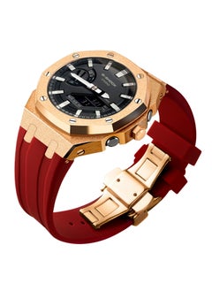 Generic Frosted Gold GA2100 Case Casio G-Shock Oak AP Mod Starry Band BezelFrost Golden Rose shell red tape Frost Golden Rose shell red tape 
