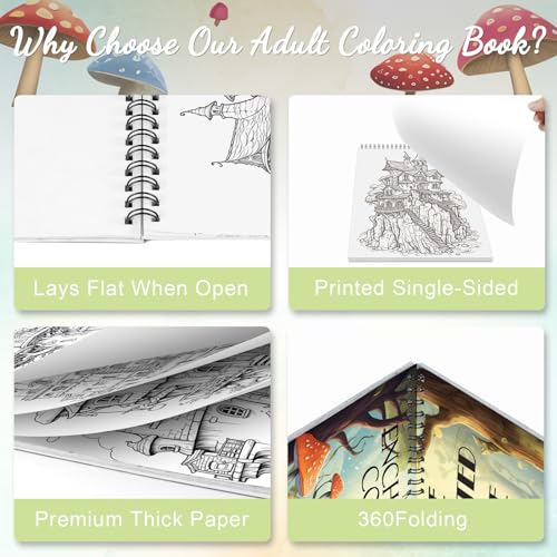 ADEVIAN Adult Coloring Book for Women Relaxation, Adult Coloring Book Spiral Bound, One Sided Design 30 Premium Quality Thick Paper (No Bleed), Mindfulness Gifts for Women to Relieve Anxiety - Image 3