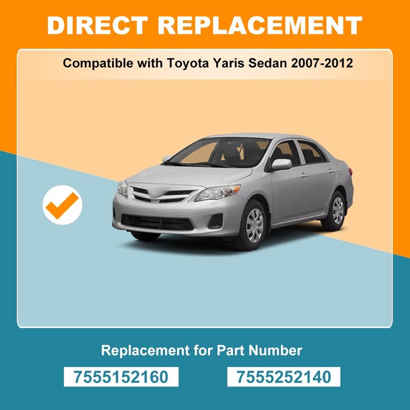 JDMON Roof Drip Molding Strips Weatherstrip Compatible with Toyota Yaris Sedan 2007-2012, Replace 7555152160 7555252140, Left and Right, 2 PCS - Image 2