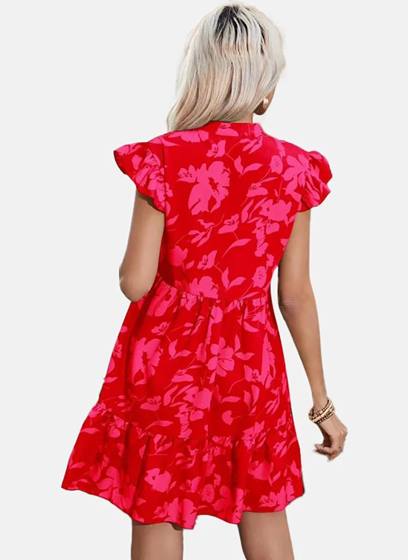 YUNIQEE Floral Ruffle Mini Dress