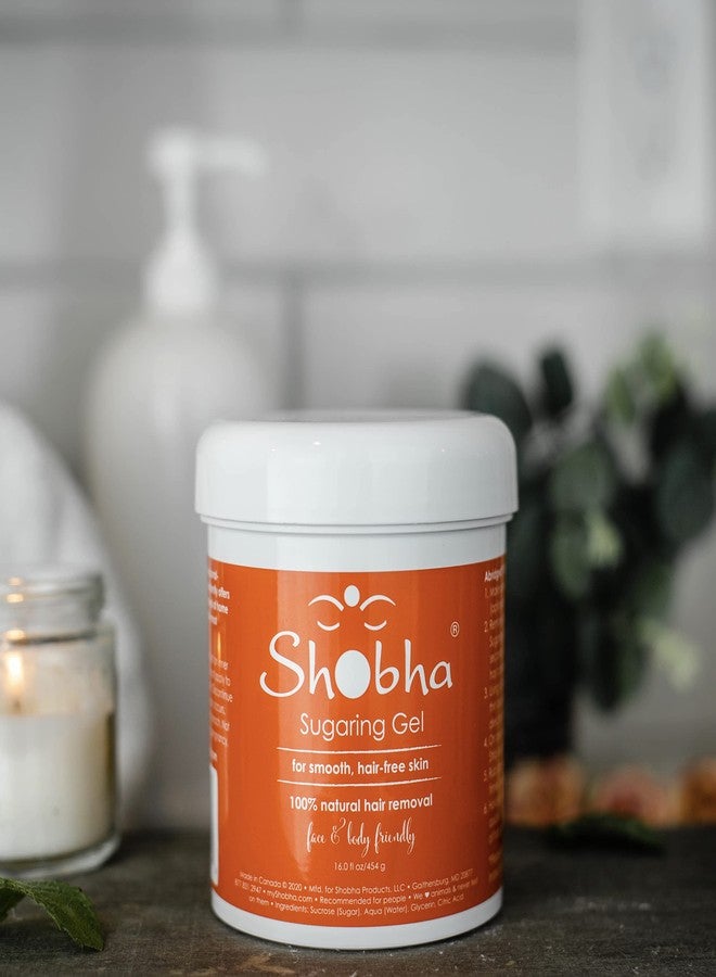 Shobha Professional Sugaring Kit – Salon Formula At Home Hair Removal Products – 16oz Microwave Sugar Wax, 24 Muslin Waxing Strips and Reusable Spatulas - Natural Face, Body and Bikini Hair Depilation - Image 2