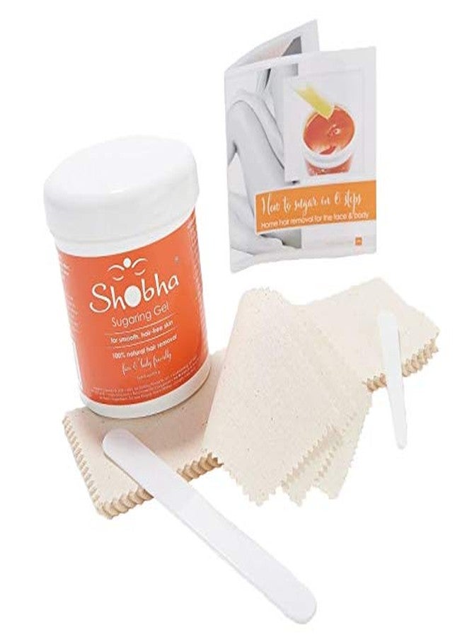 Shobha Professional Sugaring Kit – Salon Formula At Home Hair Removal Products – 16oz Microwave Sugar Wax, 24 Muslin Waxing Strips and Reusable Spatulas - Natural Face, Body and Bikini Hair Depilation - Image 1