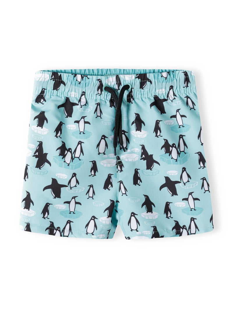 MINOTI Boys' Swim Shorts with Elastic Waist and Adjustable Drawstring  - Image 1