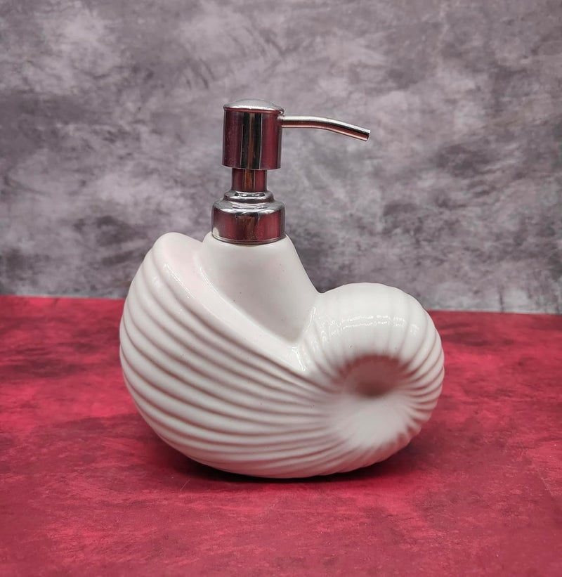 KRAFTLIK HANDICRAFTS Kraftlik Handicrafts Ceramic Liquid Soap Dispenser Liquid Handwash Soap Dispenser Pump for Bathroom Ceramic Handwash Bottle for Kitchen Soap Dispenser for Wash Bathroom Accessories White  - Image 1