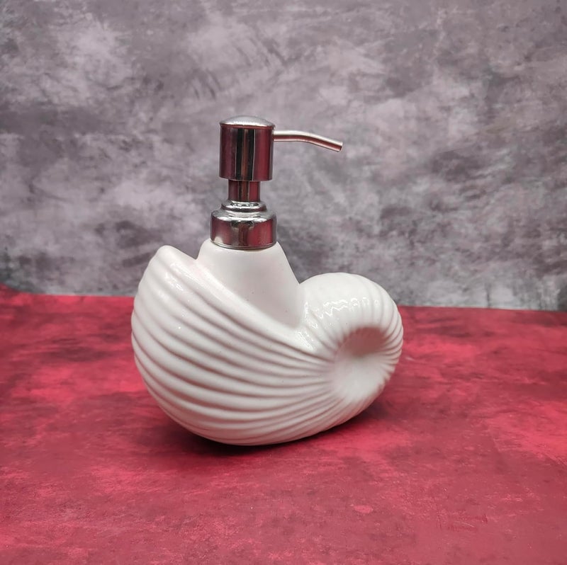 KRAFTLIK HANDICRAFTS Kraftlik Handicrafts Ceramic Liquid Soap Dispenser Liquid Handwash Soap Dispenser Pump for Bathroom Ceramic Handwash Bottle for Kitchen Soap Dispenser for Wash Bathroom Accessories White  - Image 4