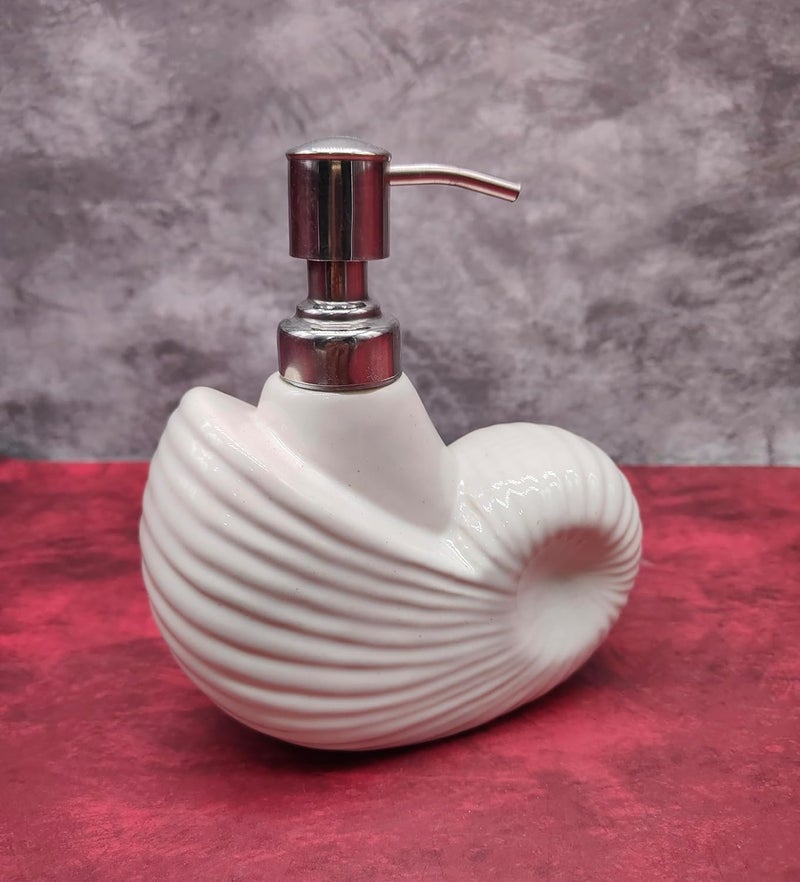 KRAFTLIK HANDICRAFTS Kraftlik Handicrafts Ceramic Liquid Soap Dispenser Liquid Handwash Soap Dispenser Pump for Bathroom Ceramic Handwash Bottle for Kitchen Soap Dispenser for Wash Bathroom Accessories White  - Image 3