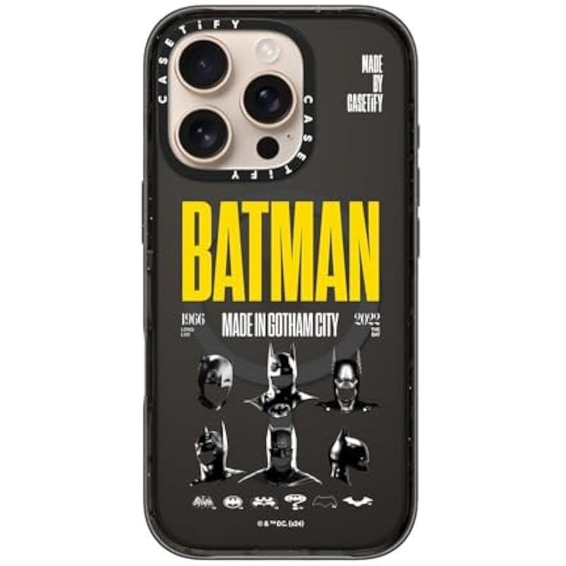 كاستيفي CASETiFY Impact iPhone 16 Pro Case 【Batman Co-Lab / 4X Military Grade Drop Tested / 8.2ft Drop Protection/Compatible with Magsafe】 - Made in Gotham City - Clear Black - Image 4