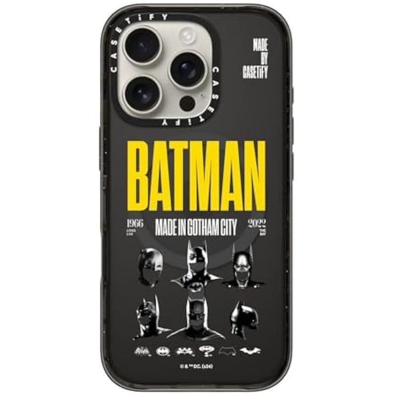كاستيفي CASETiFY Impact iPhone 16 Pro Case 【Batman Co-Lab / 4X Military Grade Drop Tested / 8.2ft Drop Protection/Compatible with Magsafe】 - Made in Gotham City - Clear Black - Image 3