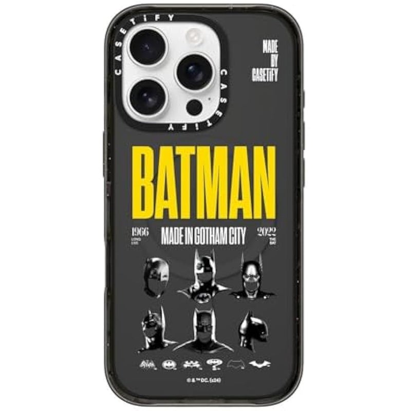 كاستيفي CASETiFY Impact iPhone 16 Pro Case 【Batman Co-Lab / 4X Military Grade Drop Tested / 8.2ft Drop Protection/Compatible with Magsafe】 - Made in Gotham City - Clear Black - Image 1