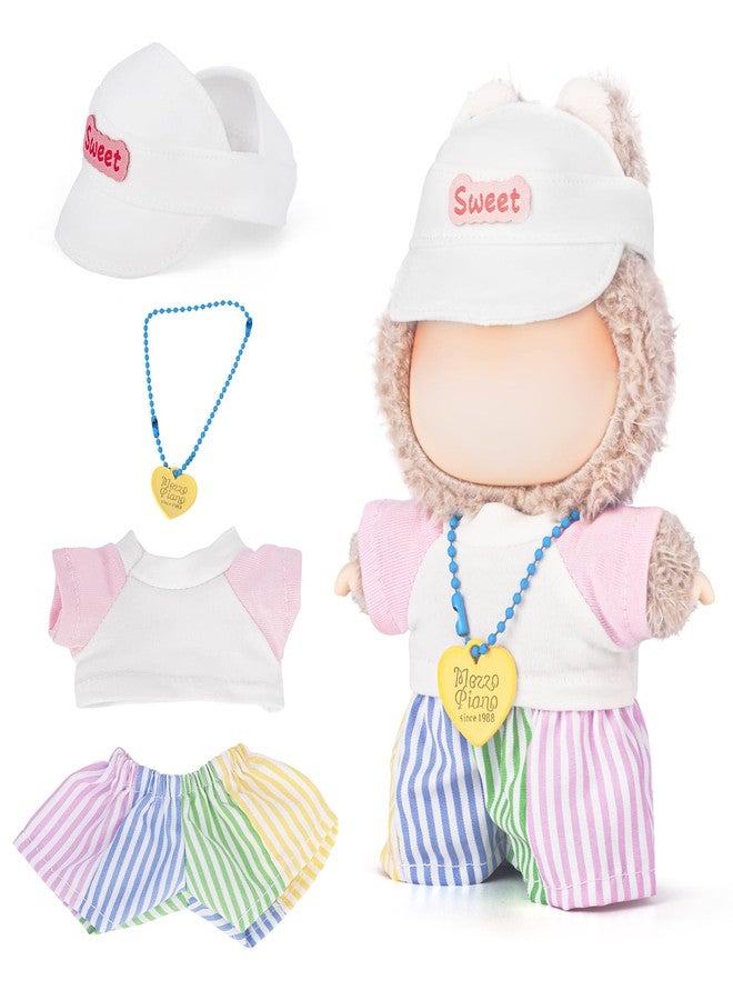 SOOBEEKE 17cm Doll Clothes Set - 4PCS Outfit with Hat, Shirt, Necklace & Shorts - Small Doll Clothes & Accessories for 15 - 17 cm Dolls - NO Doll Included - Great for Display, Play or Gift - Image 1