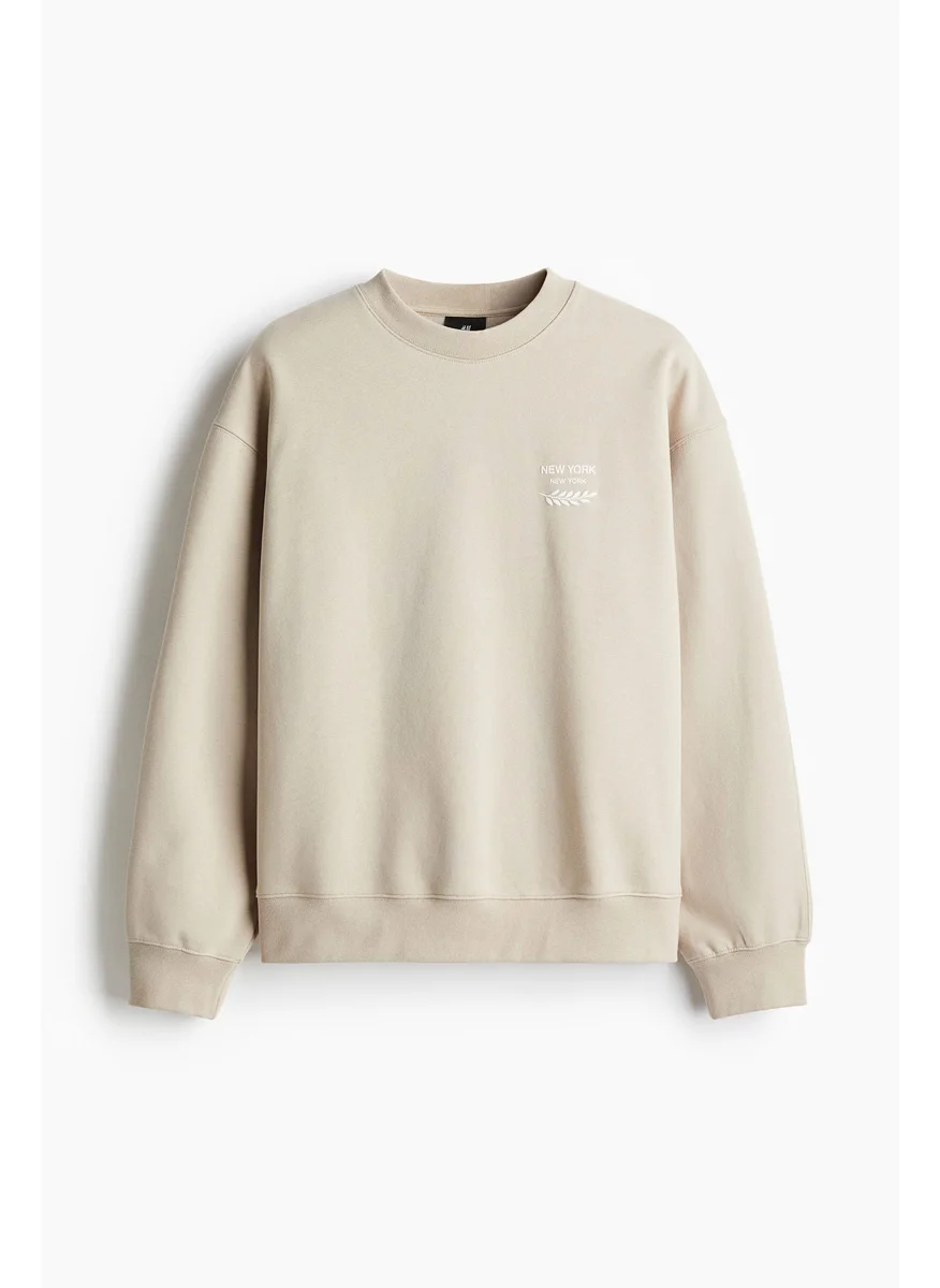 H&M Loose Fit Printed Sweatshirt